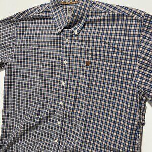 Cinch Shirt Long Sleeve Casual Button Down Western Plaid Blue Men's size XL